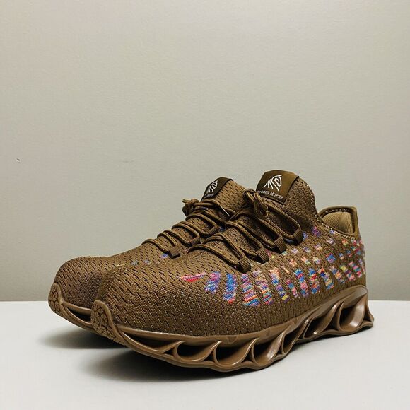 DREAM HORSE Men's Steel Toe Work Safety Shoes Sneakers #22010 Brown Size 12.5 US - Picture 4 of 11